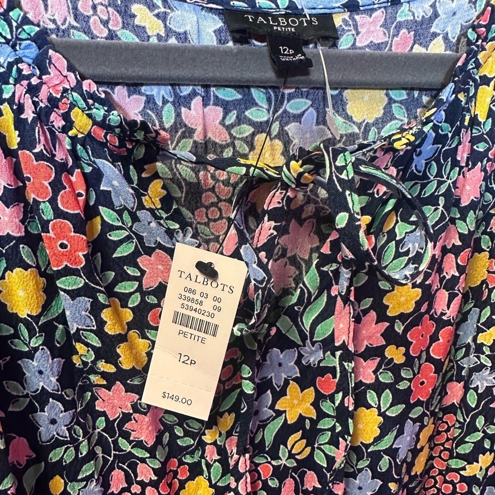 Talbots Pink and Yellow Midi Sundress Cap Sleeve NWT - Picture 6 of 12